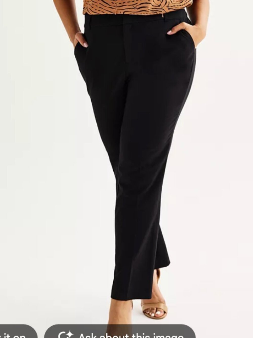 NWT Nine West Barely Bootcut Dress Pants Black 16W Plus Size Mid Rise